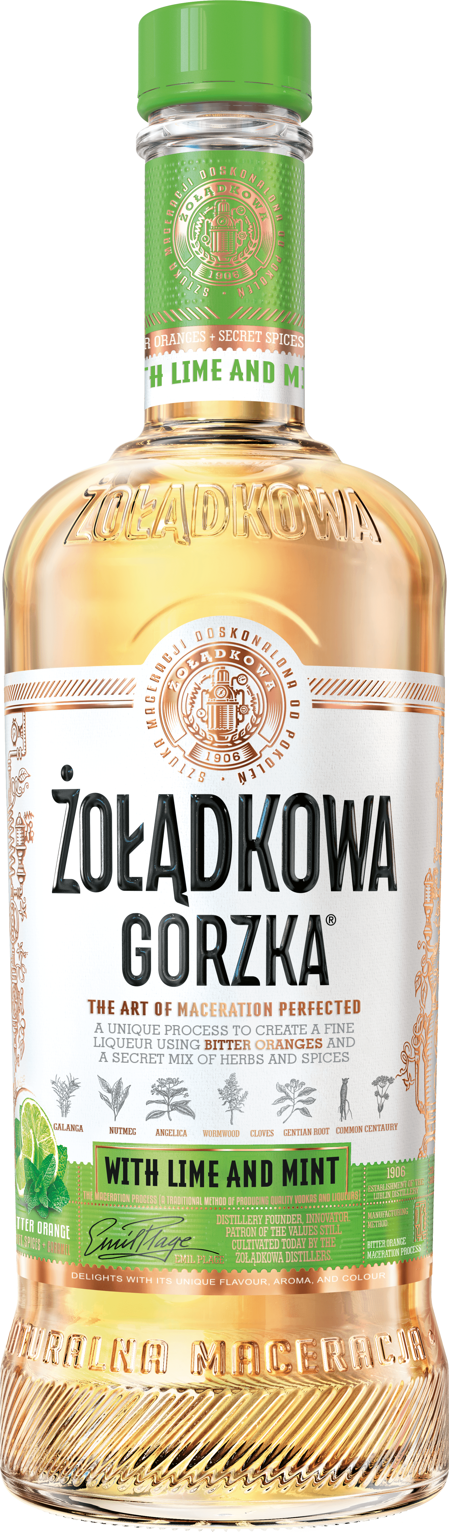 Żołądkowa Gorzka With Lime and Mint